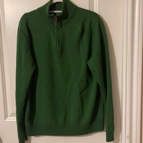 J. Crew merino wool 1/4 zip pullover. Size XL. Emerald green - Picture 1 of 4